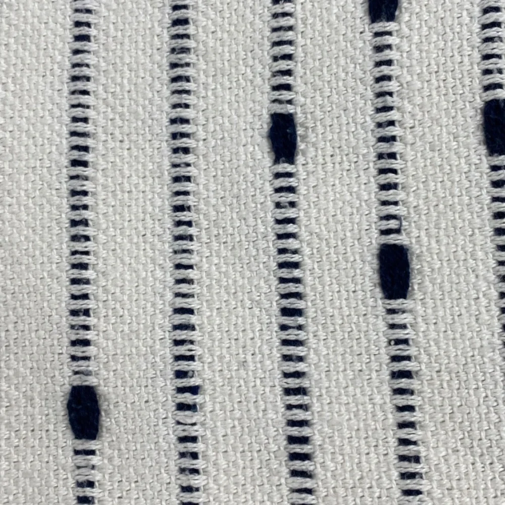 Urban86 Woven Textured Striped Tassel Throw Blanket White Navy
